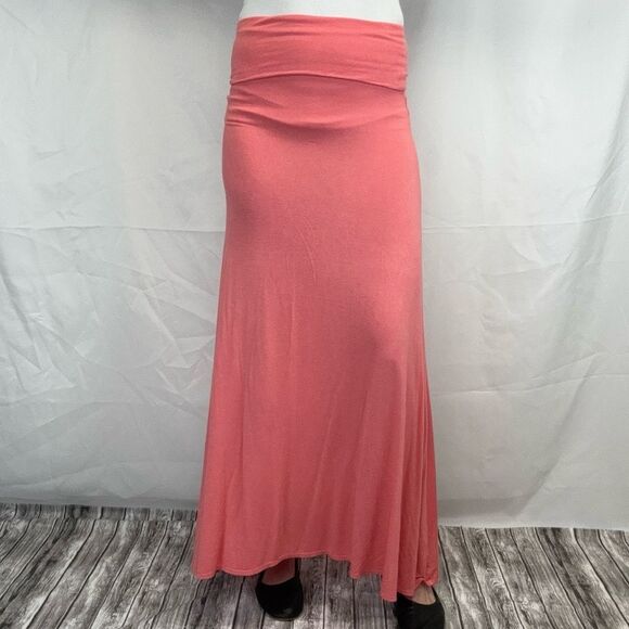 Alloy Apparel Women's A-Line Maxi Skirt Sheer Tall Flowy S SM Small Coral Salmon - Picture 1 of 9